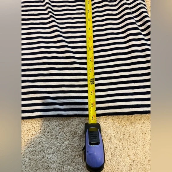 Talbots Classic Striped Black and Navy Cotton Pullover Dress - Picture 7 of 8